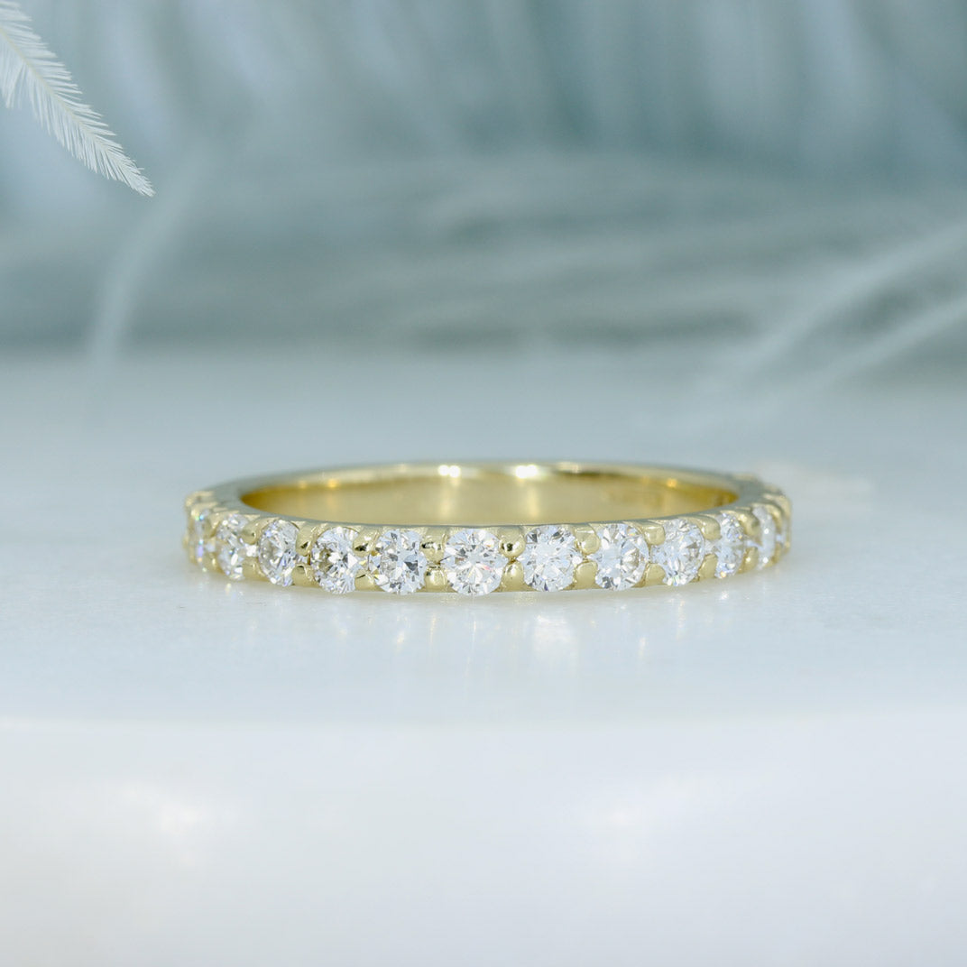 9ct Gold 2mm Claw Set Lab Grown Diamond Eternity Ring 0.70ct