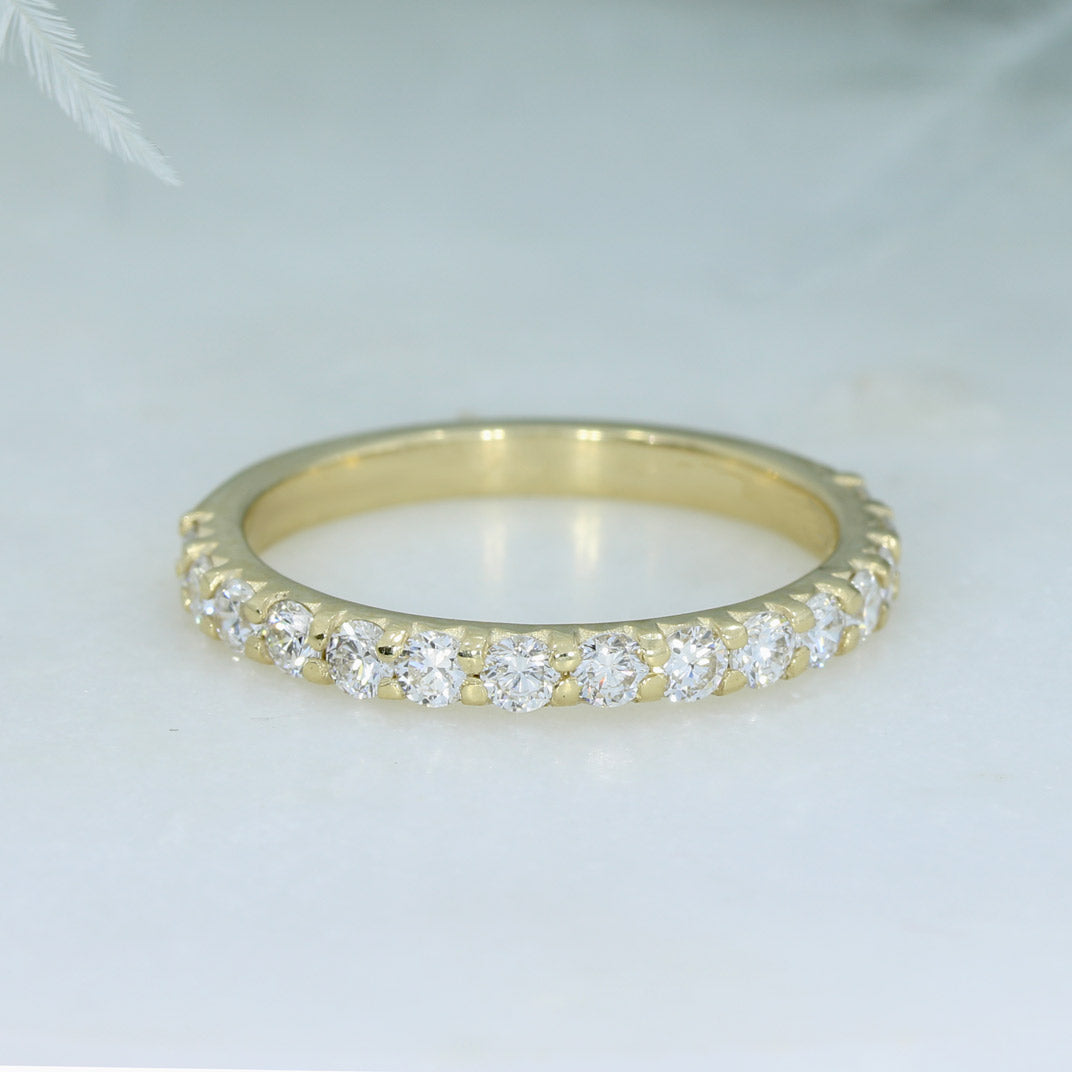 9ct Gold 2mm Claw Set Lab Grown Diamond Eternity Ring 0.70ct