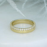 9ct Yellow Gold 4mm Claw Set Lab Grown Diamond Wedding Ring 0.36ct