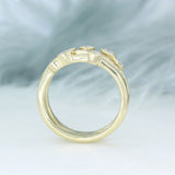 9ct Gold 3 Row Lab Grown Diamond Bubble Ring 0.80ct