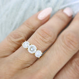 9ct Gold Lab Grown Diamond 3 Stone Ring 4.08ct