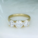 9ct Gold Lab Grown Diamond 3 Stone Ring 4.08ct
