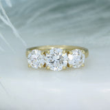 9ct Gold Lab Grown Diamond 3 Stone Ring 4.08ct