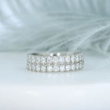 Platinum 2 Row Lab Grown Diamond Wedding/Eternity Ring 1.40ct