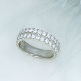 Platinum 2 Row Lab Grown Diamond Wedding/Eternity Ring 1.40ct