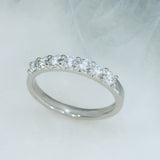 Platinum Claw Set Lab Grown Diamond 7 Stone Eternity Ring 0.77ct