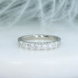 Platinum Claw Set Lab Grown Diamond 7 Stone Eternity Ring 0.77ct