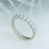 Platinum Claw Set Lab Grown Diamond 7 Stone Eternity Ring 0.77ct