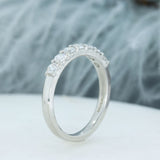 Platinum Claw Set Lab Grown Diamond 7 Stone Eternity Ring 0.77ct