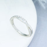 Platinum Claw Set Lab Grown Diamond Crossover Eternity Ring 0.25ct