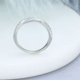 Platinum Claw Set Lab Grown Diamond Crossover Eternity Ring 0.25ct