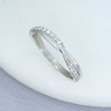 Platinum Claw Set Lab Grown Diamond Crossover Eternity Ring 0.25ct