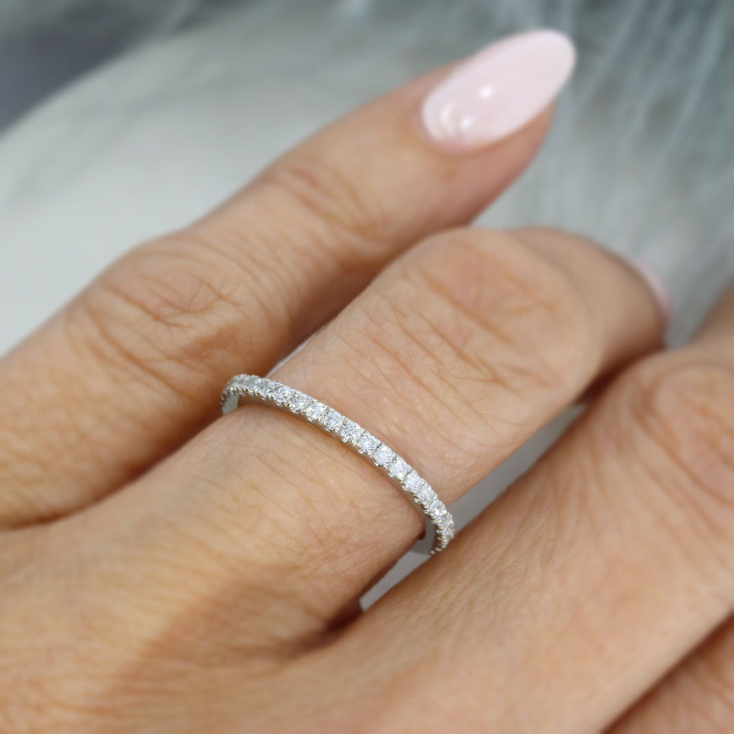 Platinum 1.5mm Claw Set Laboratory Grown Diamond Eternity Ring 0.20ct