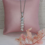 9ct White Gold Drop Pendant with 5 Lab Grown Diamonds 1.72ct 20" Chain