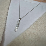 9ct White Gold Drop Pendant with 5 Lab Grown Diamonds 1.72ct 20" Chain