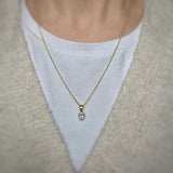 9ct Yellow Gold Lab Grown 3 Stone Diamond Drop Pendant 0.47ct on 20" 9ct Chain