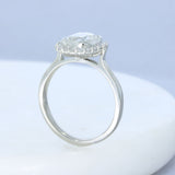 Platinum Certified Cushion Cut Lab Grown Diamond Halo Ring 2.32ct D VVs2