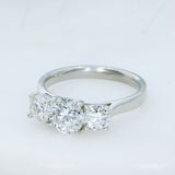 9ct Gold Certified Round Brilliant Cut Lab Grown Diamond 3 Stone Ring Total 2.07ct