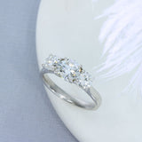 9ct Gold Certified Round Brilliant Cut Lab Grown Diamond 3 Stone Ring Total 2.07ct