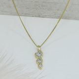 9ct Yellow Gold Lab Grown 3 Stone Diamond Drop Pendant 0.47ct on 20" 9ct Chain