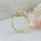 9ct Yellow Gold Claw Set 3 Stone Lab Grown Diamond Ring 2.73ct