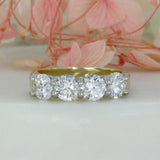 9ct Yellow Gold Claw Set 4 Stone Laboratory Grown Diamond Ring 2ct