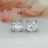 Platinum Certified Round Laboratory Grown Diamond Stud Earrings 2.00ct