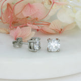 Platinum Certified Round Laboratory Grown Diamond Stud Earrings 2.00ct