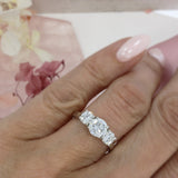 9ct White Gold 3 Stone Certified Laboratory Grown Diamond Ring 2.02ct