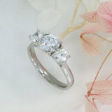 9ct White Gold 3 Stone Certified Laboratory Grown Diamond Ring 2.02ct