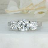 9ct White Gold 3 Stone Certified Laboratory Grown Diamond Ring 2.02ct