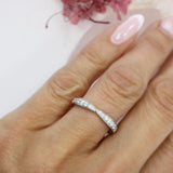 Platinum Channel Set Shaped Natural Diamond Eternity or Wedding Ring