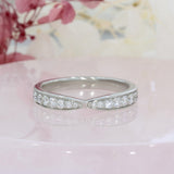 Platinum Channel Set Shaped Natural Diamond Eternity or Wedding Ring