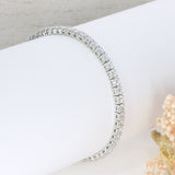 Platinum Lab Grown Diamond Claw Set Line Bracelet 6ct