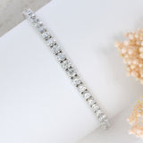 Platinum Lab Grown Diamond Claw Set Line Bracelet 6ct