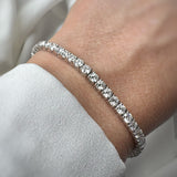 Platinum Lab Grown Diamond Claw Set Line Bracelet 6ct