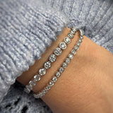 9ct White Gold Rub Over Set Line Bracelet Lab Grown Diamonds 7ct