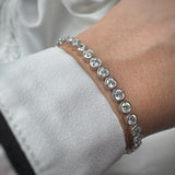 9ct White Gold Rub Over Set Line Bracelet Lab Grown Diamonds 7ct