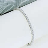 9ct White Gold Lab Grown Diamond Claw Set Line Bracelet 4.34ct