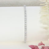 9ct White Gold Lab Grown Diamond Claw Set Line Bracelet 4.34ct