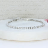 9ct White Gold Lab Grown Diamond Claw Set Line Bracelet 4.34ct
