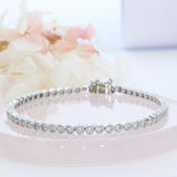 9ct White Gold Rub Over Set Line Bracelet Lab Grown Diamonds 3ct