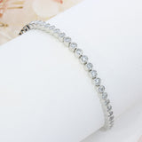9ct White Gold Rub Over Set Line Bracelet Lab Grown Diamonds 3ct