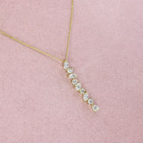 9ct Gold Lab Grown Diamond Fancy Drop Pendant 0.87ct on a 20inch 9ct Chain