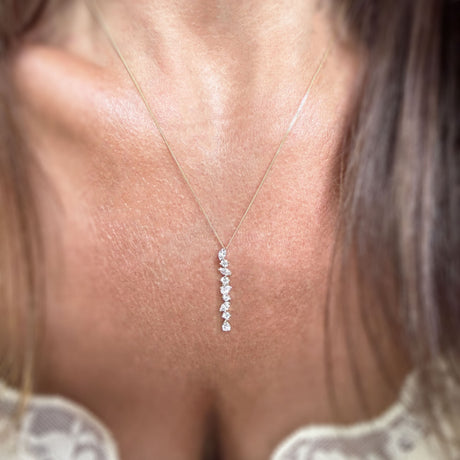 9ct Gold Lab Grown Diamond Fancy Drop Pendant 0.87ct on a 20inch 9ct Chain