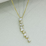 9ct Gold Lab Grown Diamond Fancy Drop Pendant 0.87ct on a 20inch 9ct Chain