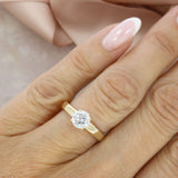 10ct Yellow Gold 4 Claw Set Round Lab Grown Diamond Solitaire Ring 1.05ct