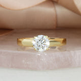 10ct Yellow Gold 4 Claw Set Round Lab Grown Diamond Solitaire Ring 1.05ct