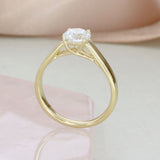 10ct Yellow Gold 4 Claw Set Round Lab Grown Diamond Solitaire Ring 1.05ct