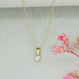 9ct Gold Lab Grown Diamond Single Stone Pendant 0.27ct on a 20inch Chain